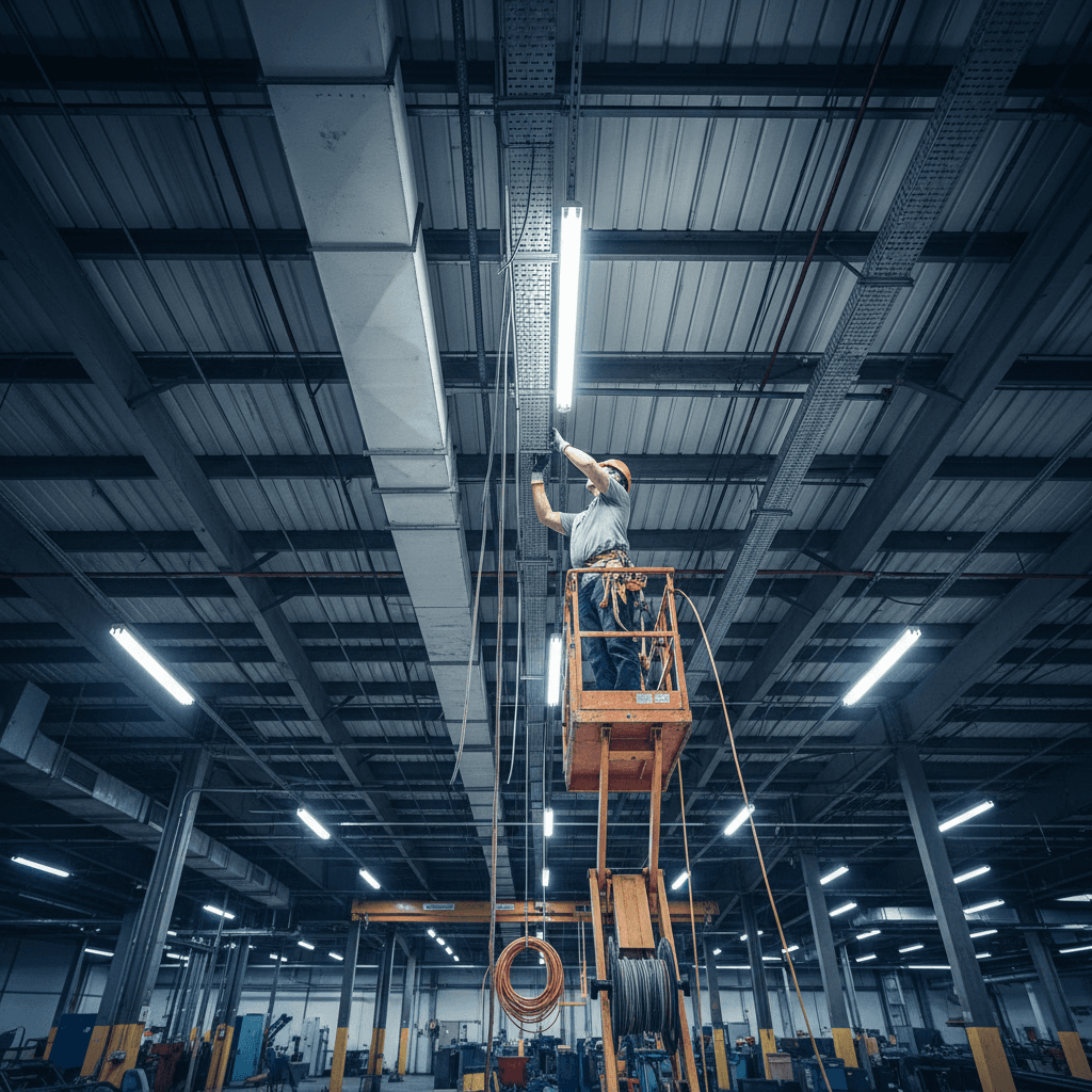 Industrial electrical installation with conduit and wiring