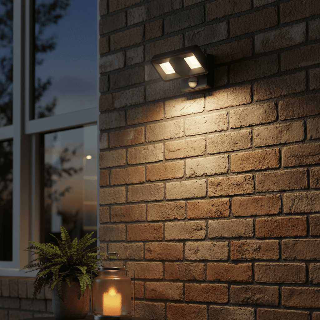 Exterior security light and outlet installation